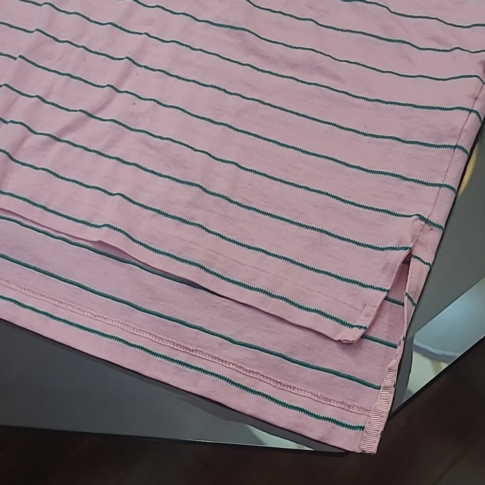 Ralph LAUREN GOLF men's Pink Striped Polo Golf Shirt Large